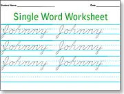 Single Word Worksheet Maker